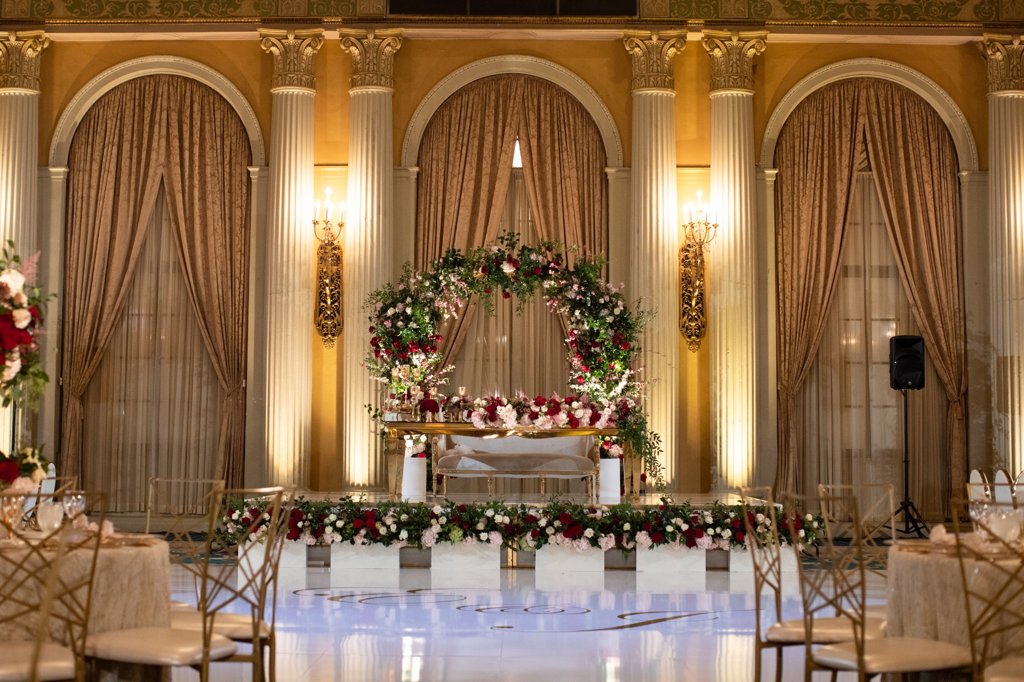 Sweetheart table at The Biltmore Los Angeles