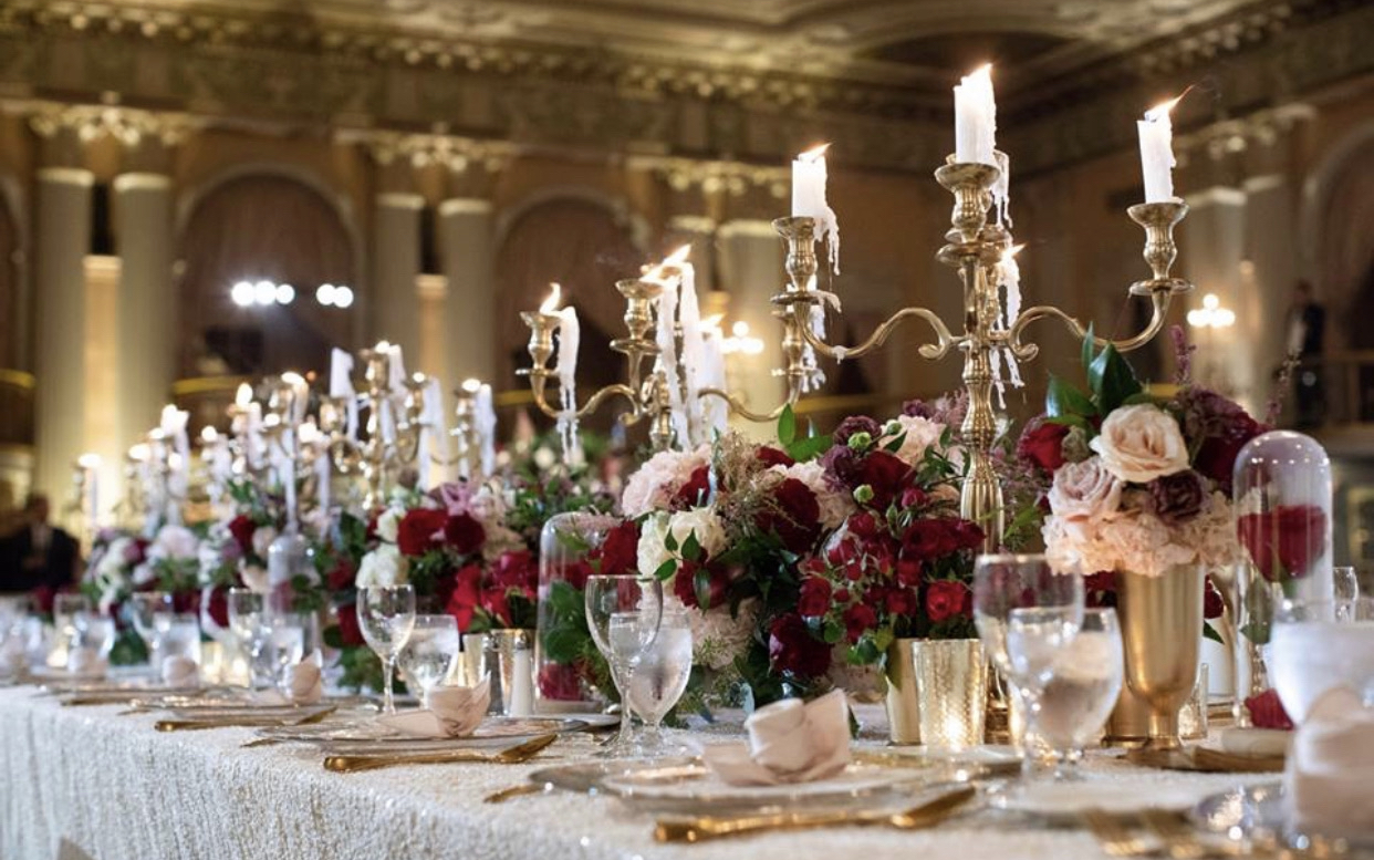 Elegant wedding reception table